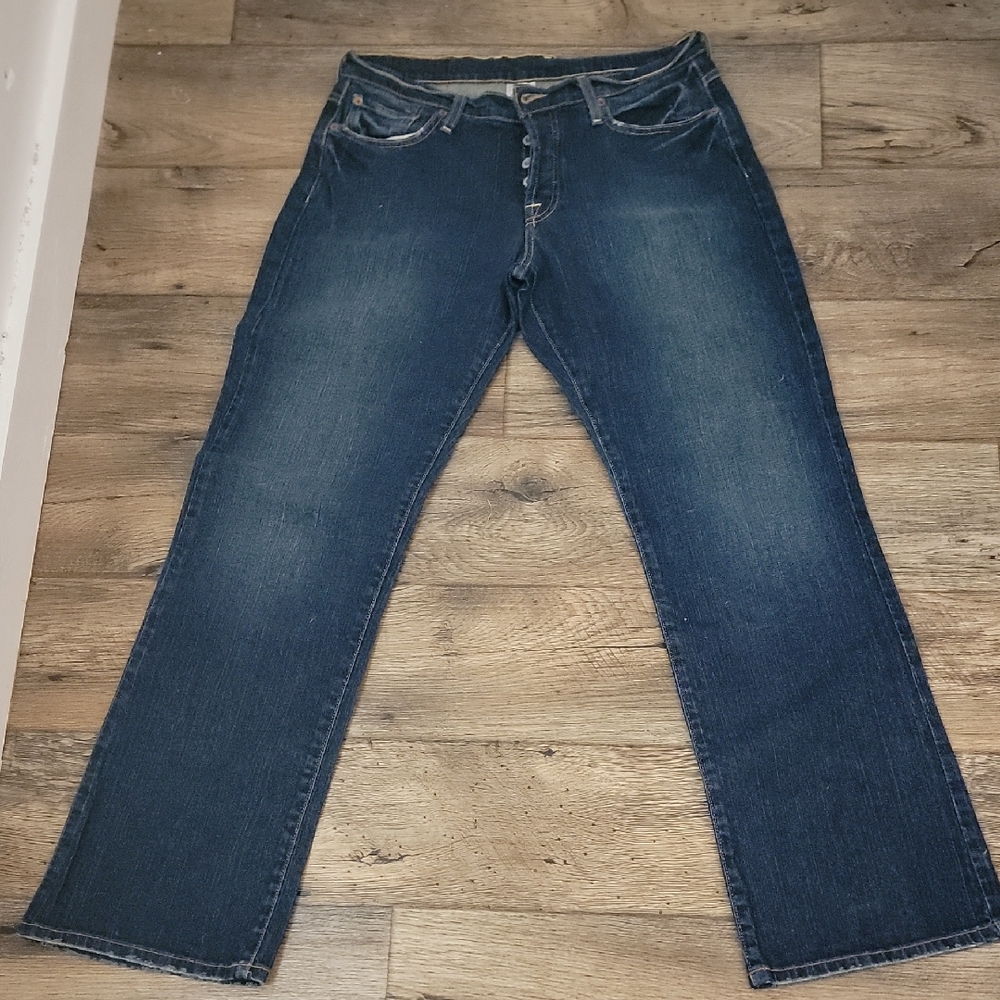 Lucky Brand Dark Blue Denim Dungarees